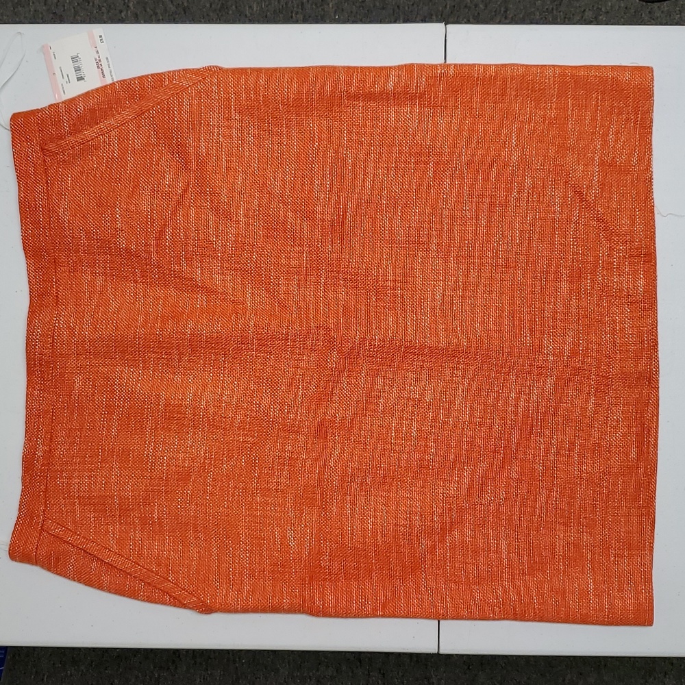Anne Klein Pencil Skirt Lined w/ Pockets, Orange / White Color, Size 10 NWT